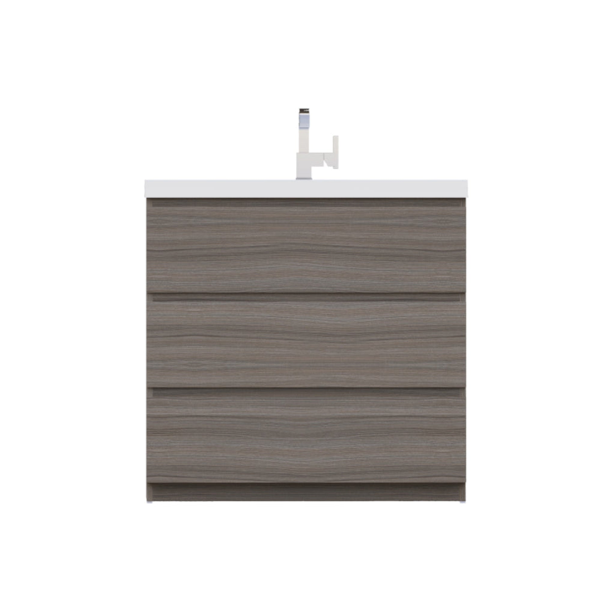 Alya Bath, Alya Bath Paterno 36" Single Gray Modern Freestanding  Bathroom Vanity With Acrylic Top and Integrated Sink