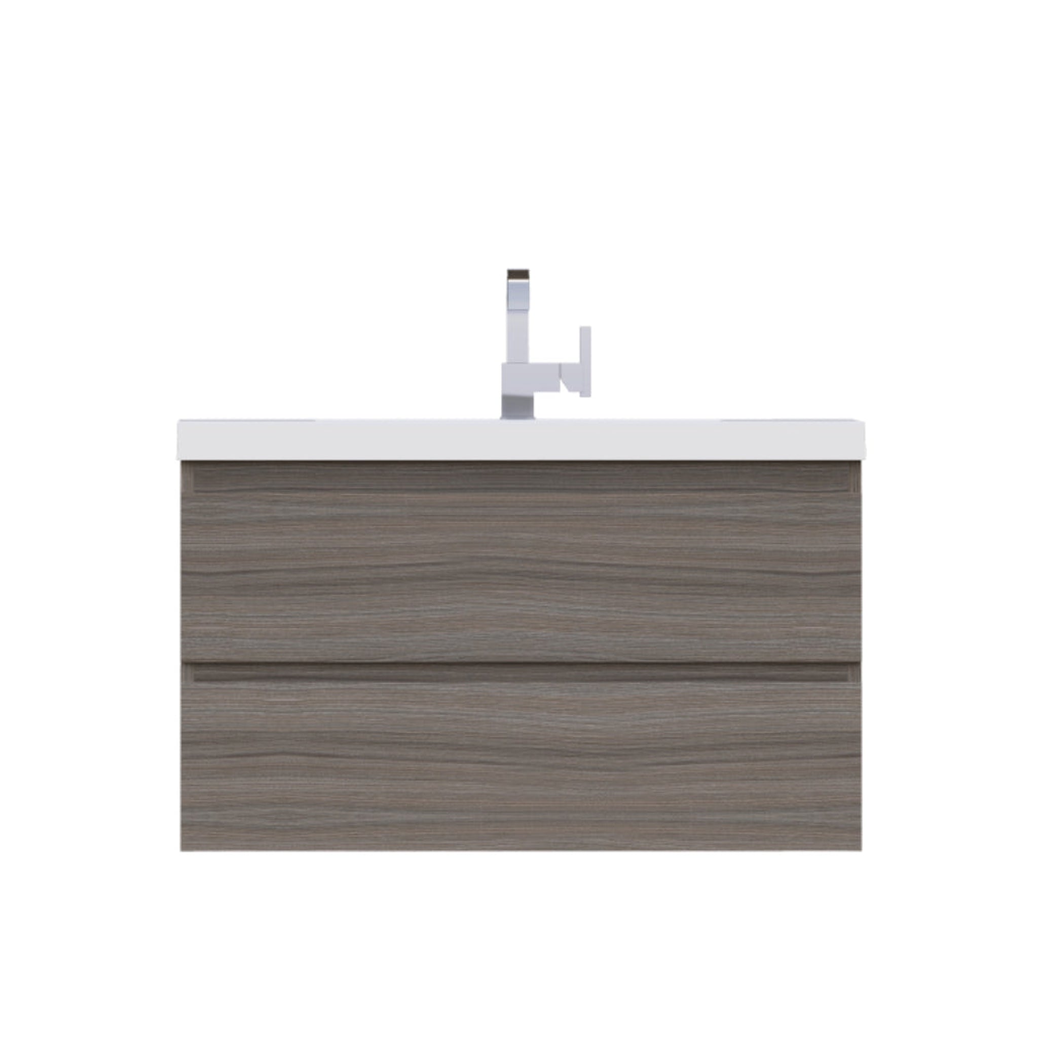 Alya Bath, Alya Bath Paterno 36" Single Gray Modern Wall Mounted  Bathroom Vanity With Acrylic Top and Integrated Sink