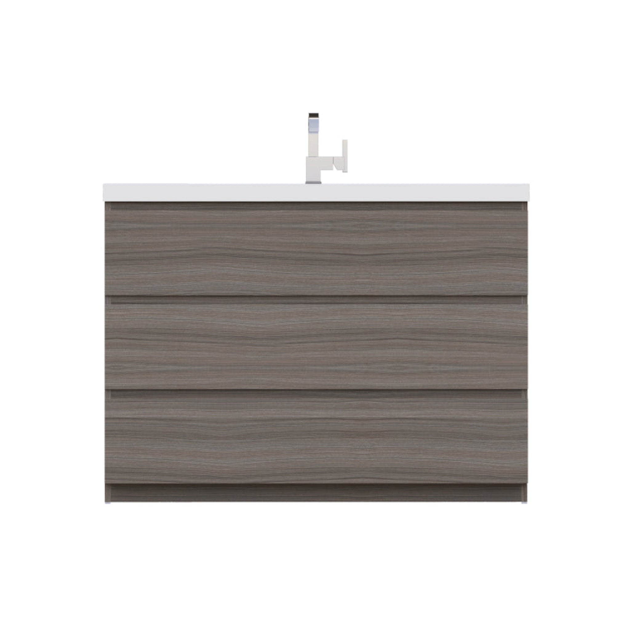 Alya Bath, Alya Bath Paterno 48" Single Gray Modern Freestanding  Bathroom Vanity With Acrylic Top and Integrated Sink