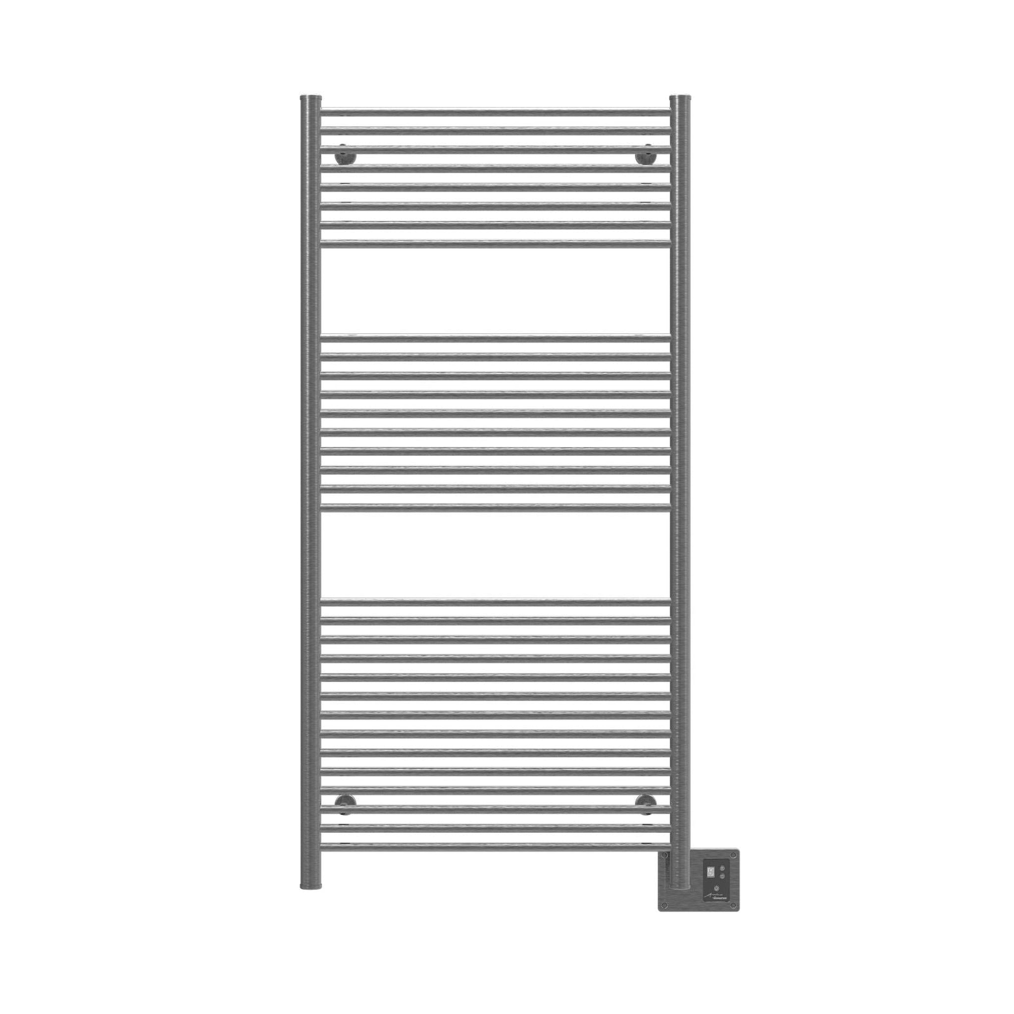 Amba, Amba Antus 32" x 58" 32-Bar Harwired Towel Warmer in Brushed Stainless Steel