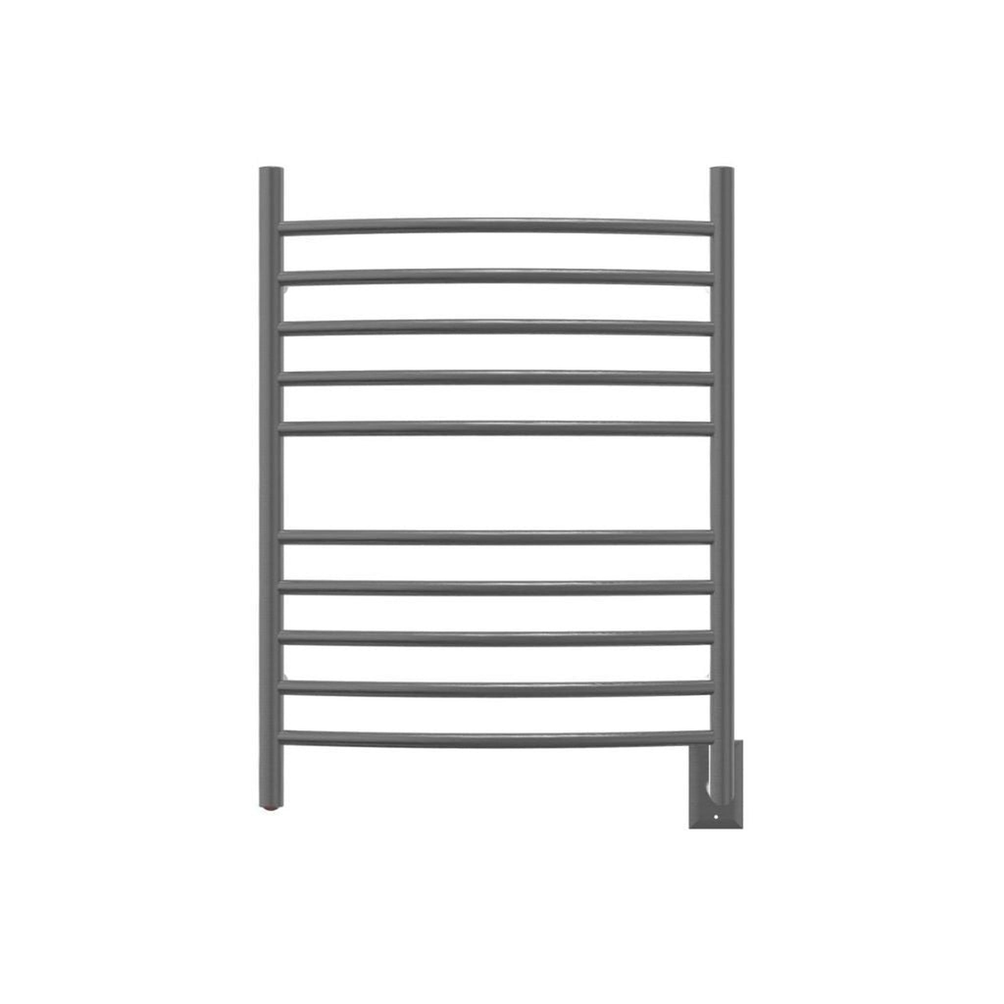 Amba, Amba Radiant Curved 10-Bar Brushed Stainless Steel Hardwired Towel Warmer With Integrated On/Off Switch