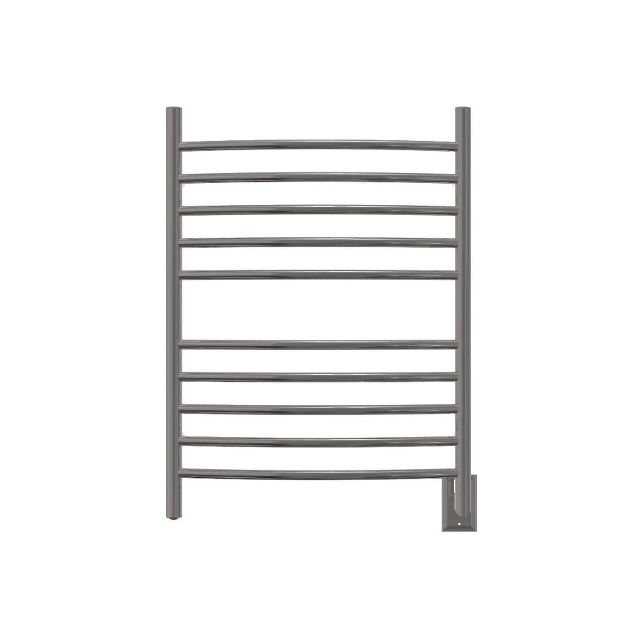 Amba, Amba Radiant Curved 10-Bar Polished Stainless Steel Hardwired Towel Warmer With Integrated On/Off Switch