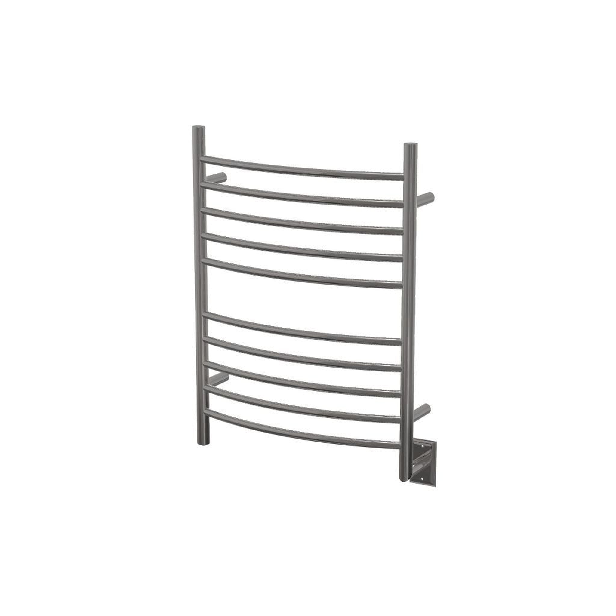 Amba, Amba Radiant Curved 10-Bar Polished Stainless Steel Hardwired Towel Warmer With Integrated On/Off Switch