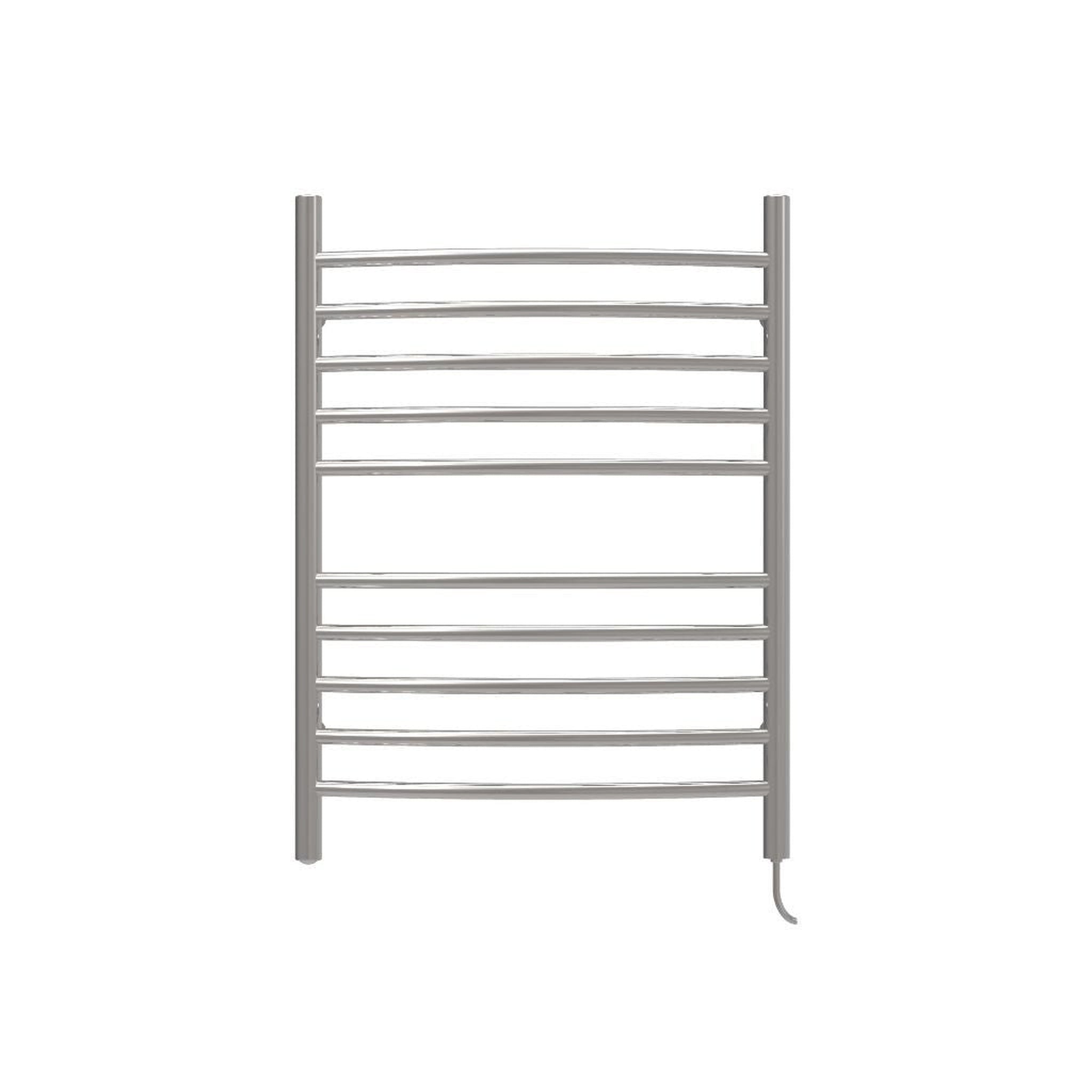 Amba, Amba Radiant Curved 10-Bar Polished Stainless Steel Plug-In Towel Warmer With Integrated On/Off Switch