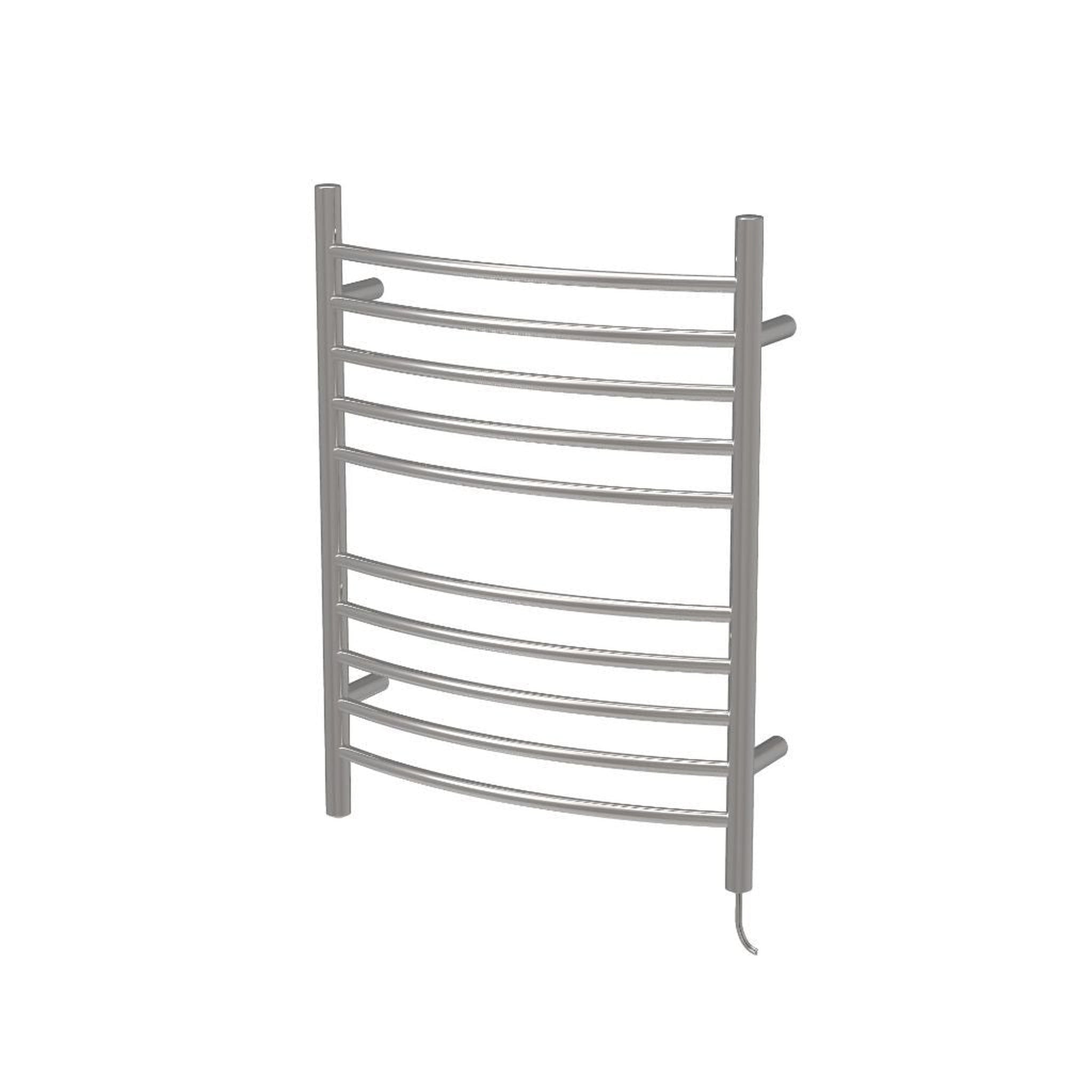 Amba, Amba Radiant Curved 10-Bar Polished Stainless Steel Plug-In Towel Warmer With Integrated On/Off Switch