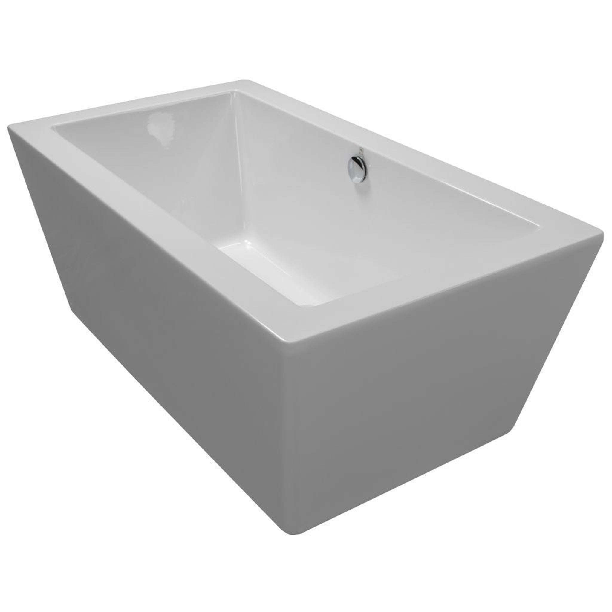 American Acrylic & Injections Inc., American Acrylic 59" x 31.5" White Rectangular Freestanding Soaking Bathtub