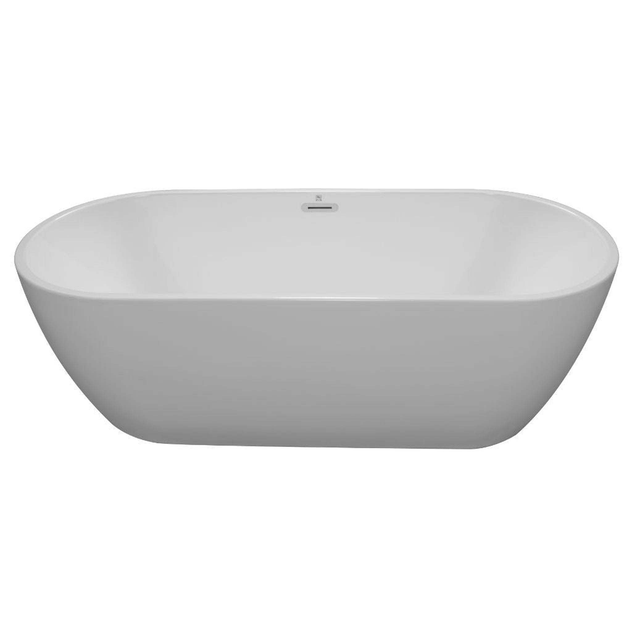 American Acrylic & Injections Inc., American Acrylic 66.875" x 29.5" White Oval Freestanding Soaking Bathtub