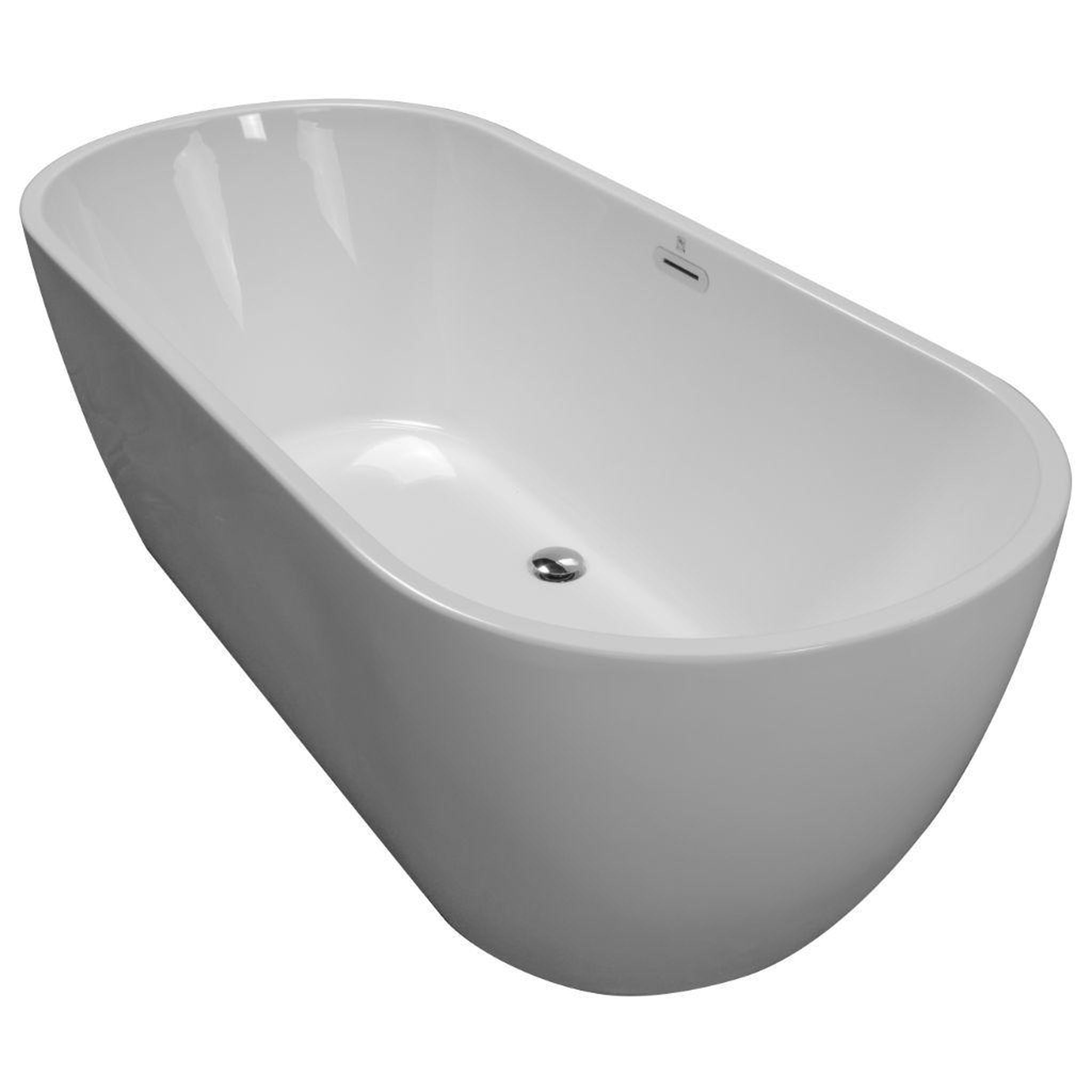 American Acrylic & Injections Inc., American Acrylic 66.875" x 29.5" White Oval Freestanding Soaking Bathtub