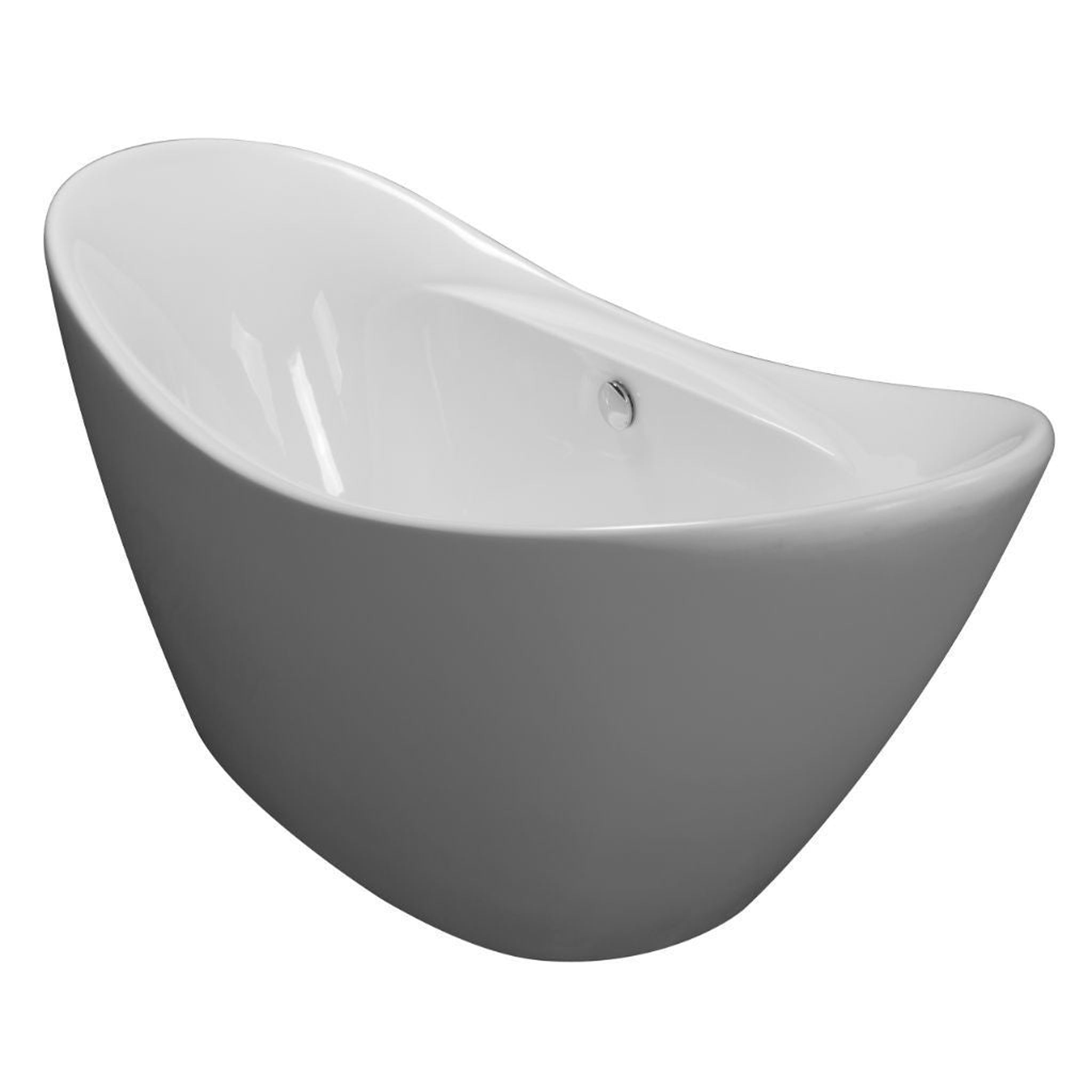 American Acrylic & Injections Inc., American Acrylic 67.75" x 29.125" White Slipper Style Freestanding Soaking Bathtub