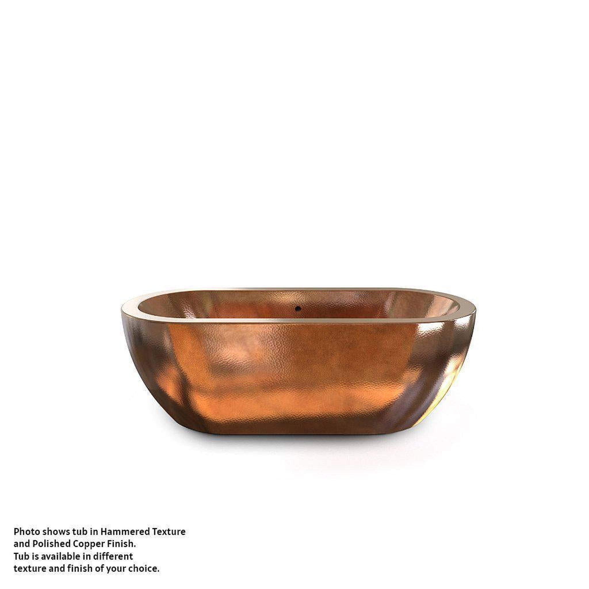 Amoretti Brothers, Amoretti Brothers Capri 63" Freestanding Soaking Copper Tub in Copper Finish